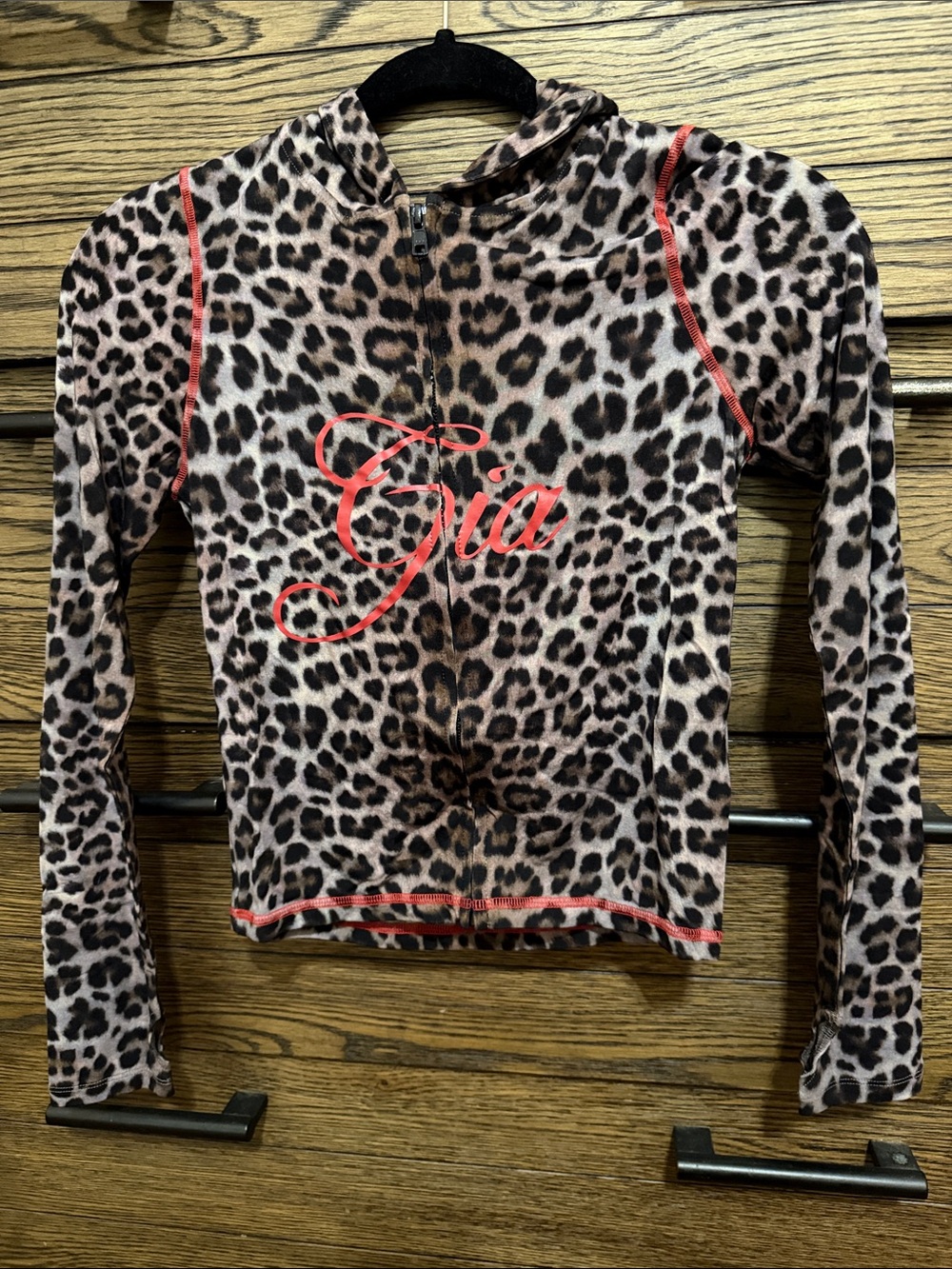 NWT I. AM. GIA Dark Leopard Blare Hoodie Size S
